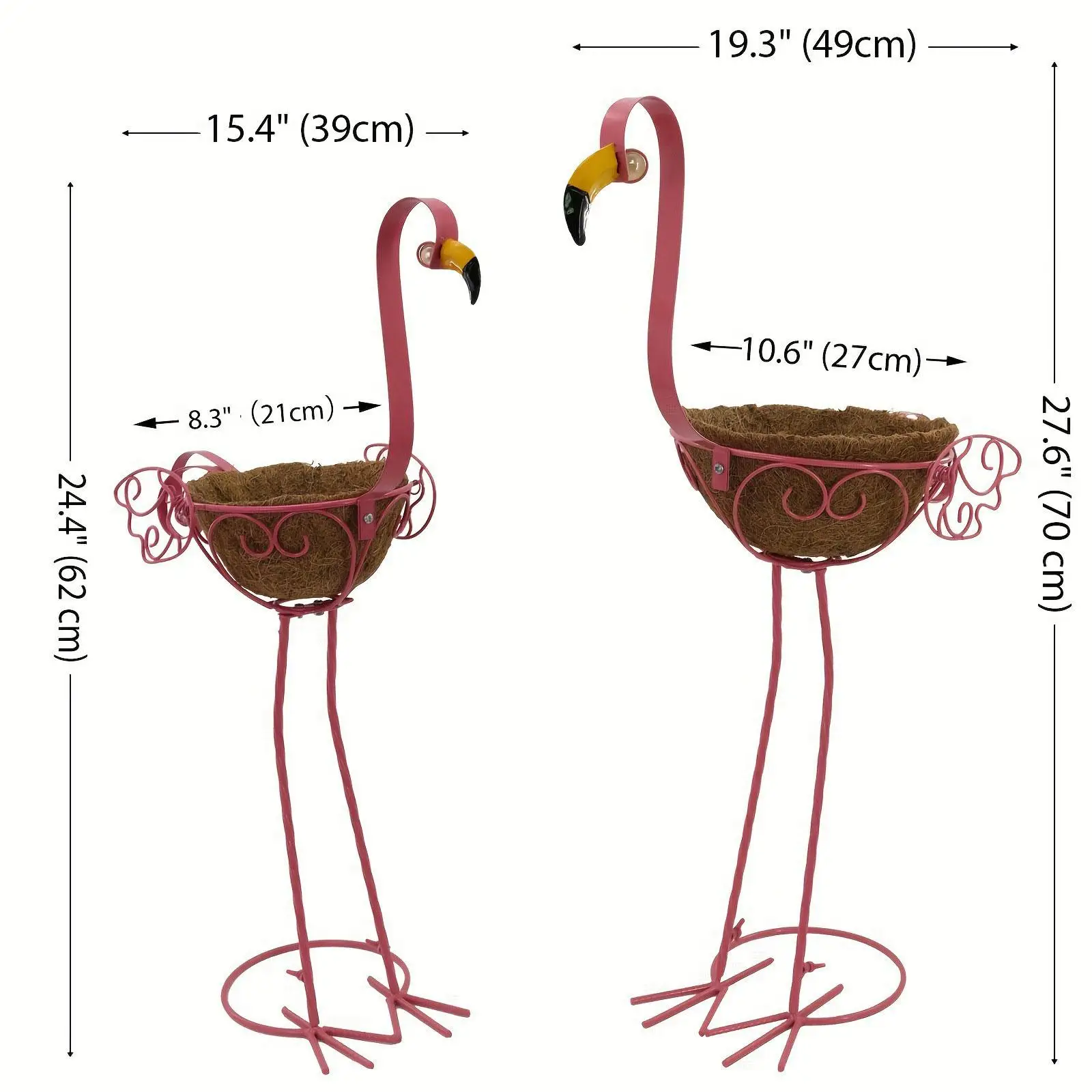 2 Pieces Flamingo Planter Garden Decorations Outdoor for Garden Porch Patio