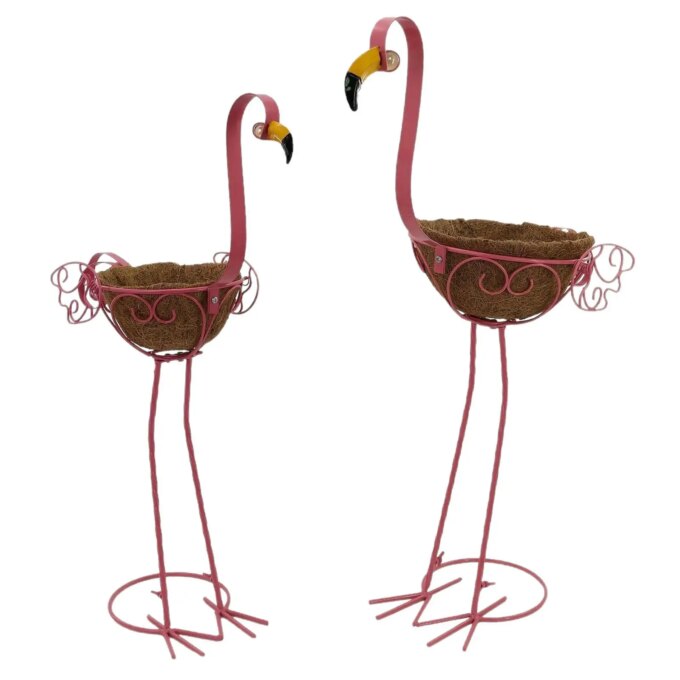 2 Pieces Flamingo Planter Garden Decorations Outdoor for Garden Porch Patio - Image 4