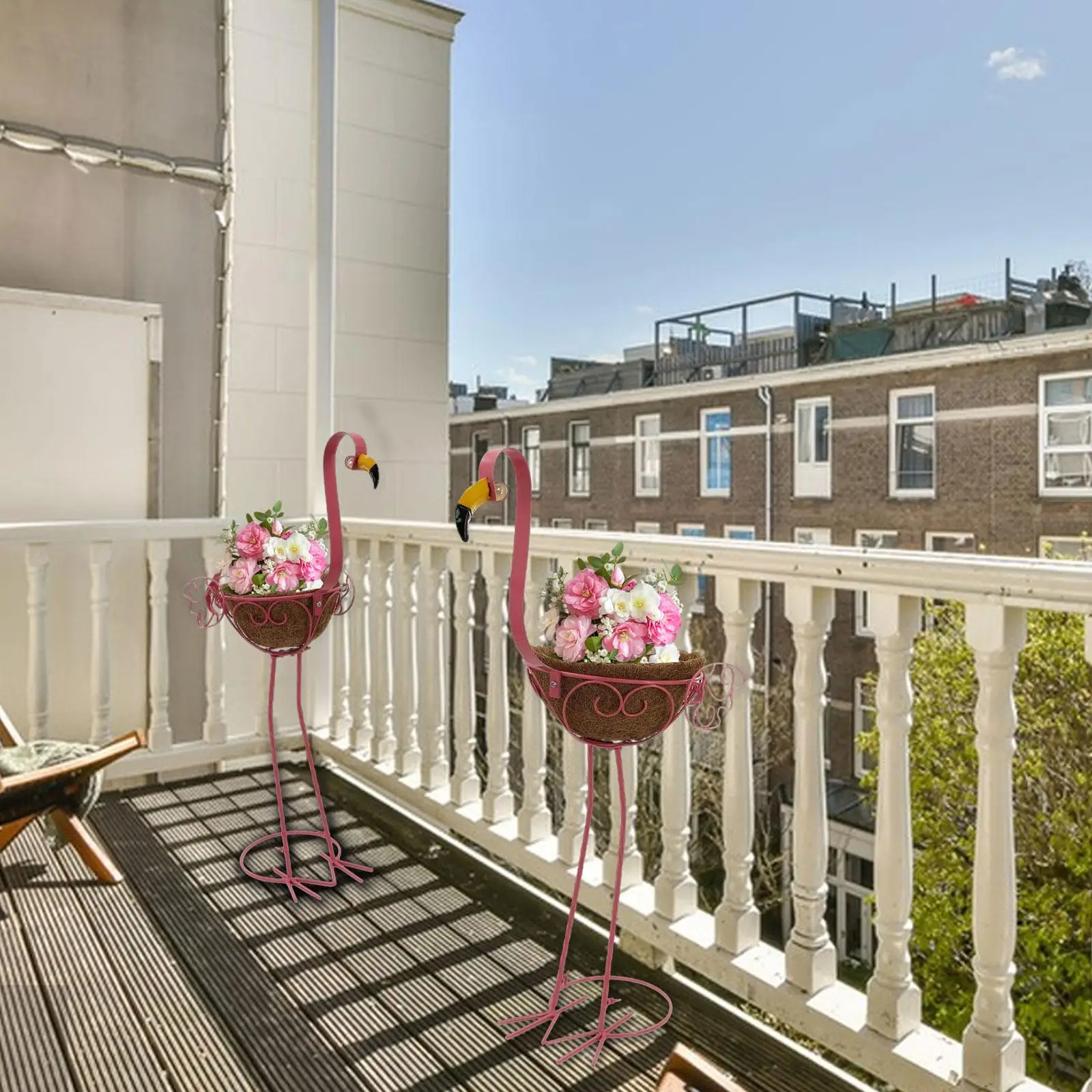 2 Pieces Flamingo Planter Garden Decorations Outdoor for Garden Porch Patio