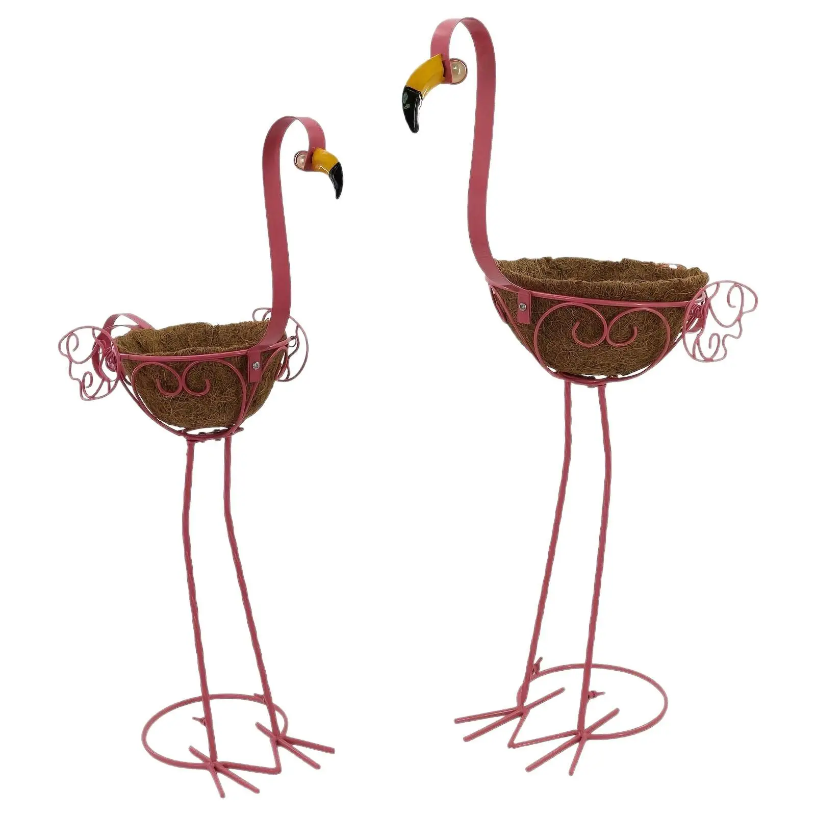2 Pieces Flamingo Planter Garden Decorations Outdoor for Garden Porch Patio