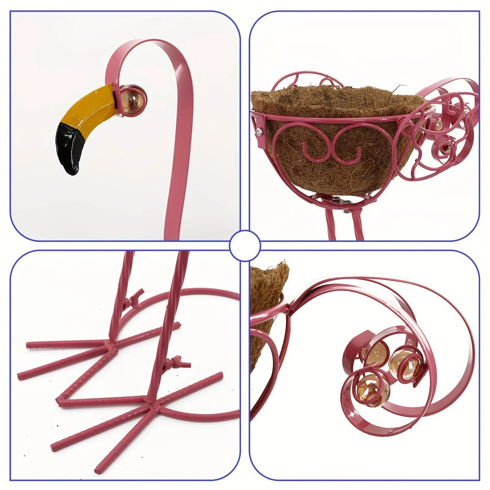 2 Pieces Flamingo Planter Garden Decorations Outdoor for Garden Porch Patio