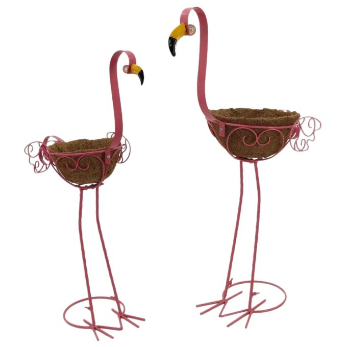 2 Pieces Flamingo Planter Garden Decorations Outdoor for Garden Porch Patio - Image 3
