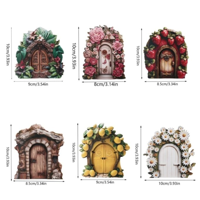 Fairy Door Tree Decorations Miniature Fairy Garden Accessories Outdoor Decors Tree Stumps Decors Door Garden Outdoor - Image 6