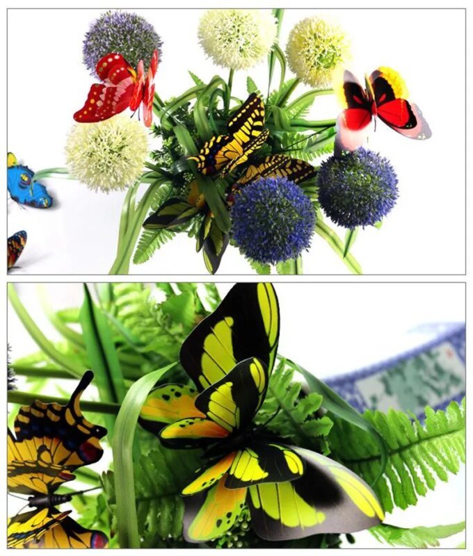 10PCS/Lot Artificial Butterfly Garden Decorations Simulation Butterfly Stakes Yard Plant Lawn Decor Fake Butterefly Random Color - Image 3