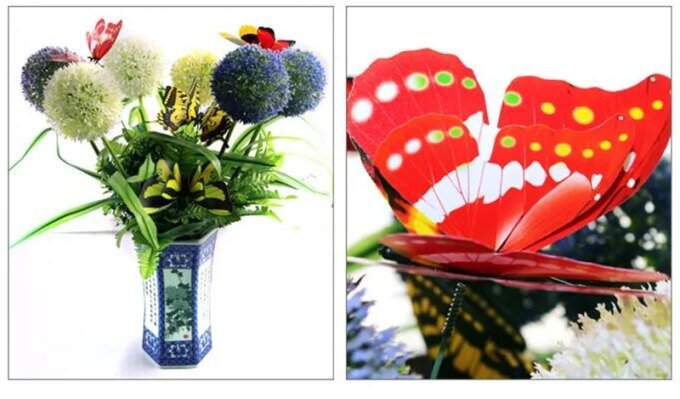10PCS/Lot Artificial Butterfly Garden Decorations Simulation Butterfly Stakes Yard Plant Lawn Decor Fake Butterefly Random Color - Image 4
