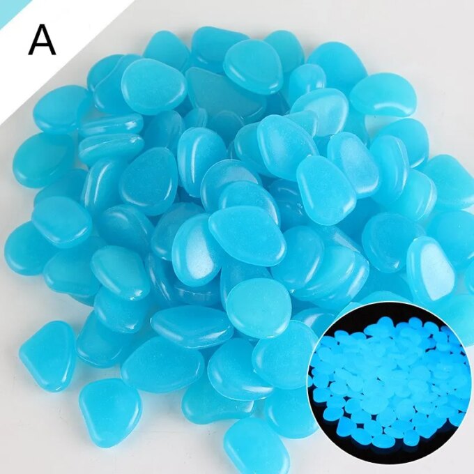 50Pcs Glow in the Dark Garden Decor Luminous Stones Outdoor Fish Tank Decoration Pebble Rocks Aquarium Decorative Pebbles - Image 4
