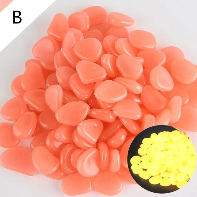 50Pcs Glow in the Dark Garden Decor Luminous Stones Outdoor Fish Tank Decoration Pebble Rocks Aquarium Decorative Pebbles - Image 3