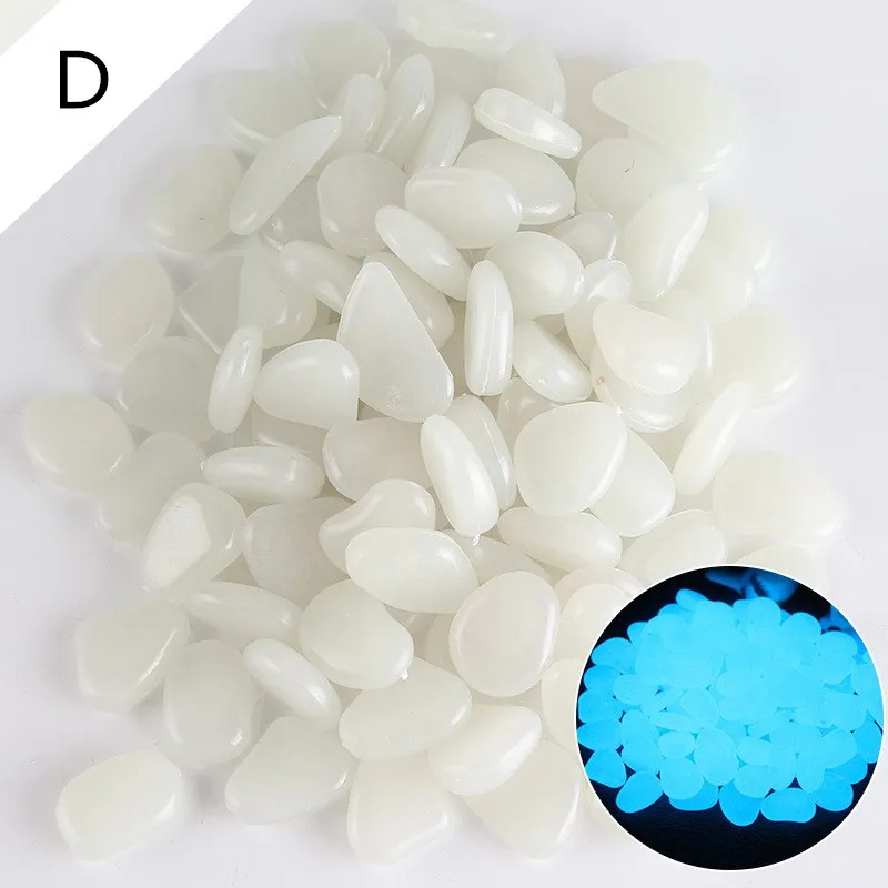 50Pcs Glow in the Dark Garden Decor Luminous Stones Outdoor Fish Tank Decoration Pebble Rocks Aquarium Decorative Pebbles