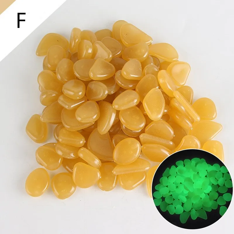 50Pcs Glow in the Dark Garden Decor Luminous Stones Outdoor Fish Tank Decoration Pebble Rocks Aquarium Decorative Pebbles