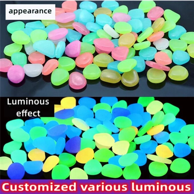 Glow in the Dark Garden Pebbles For Sidewalk Garden Terrace Lawn Garden Patio Fish Tank Aquarium Decoration Glow Stone - Image 2
