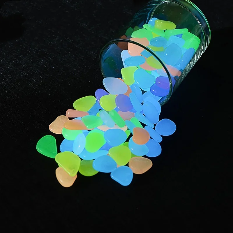 Glow in the Dark Garden Pebbles For Sidewalk Garden Terrace Lawn Garden Patio Fish Tank Aquarium Decoration Glow Stone