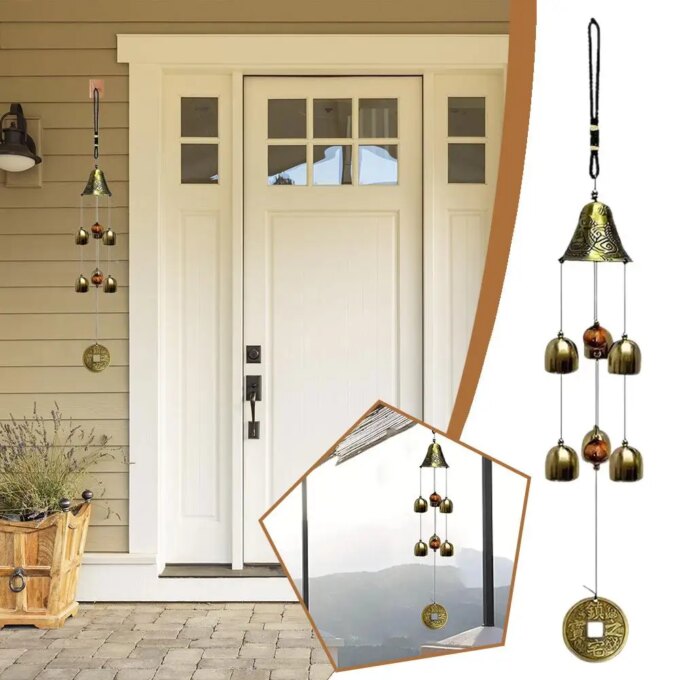 Auspicious Copper Alloy Dragon Wind Chimes Elegant Metal Wind Chime for Home Balcony Door Decoration Perfect Hanging Gift - Image 2