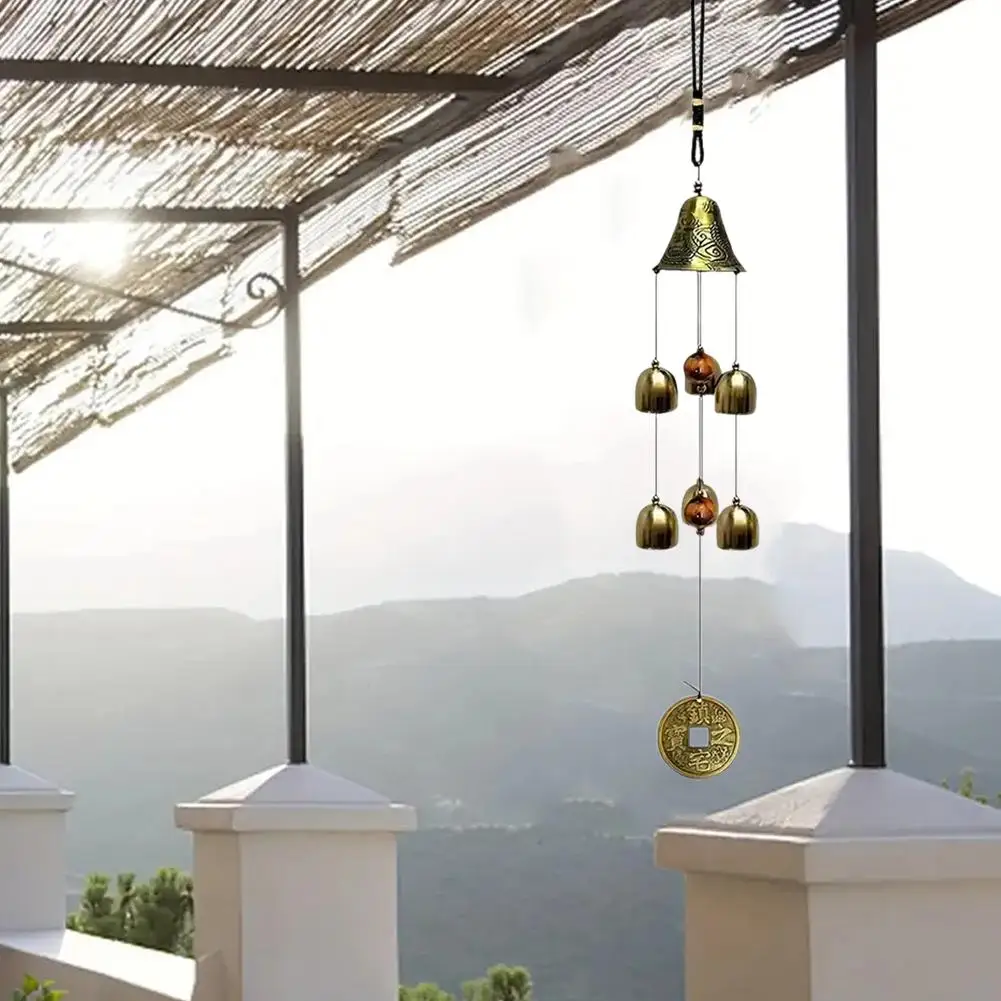 Auspicious Copper Alloy Dragon Wind Chimes Elegant Metal Wind Chime for Home Balcony Door Decoration Perfect Hanging Gift