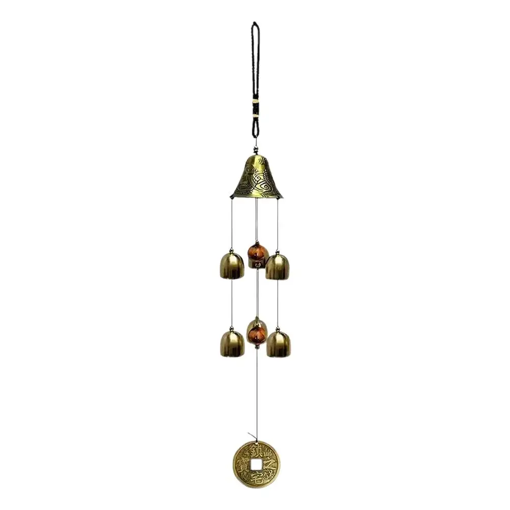 Auspicious Copper Alloy Dragon Wind Chimes Elegant Metal Wind Chime for Home Balcony Door Decoration Perfect Hanging Gift