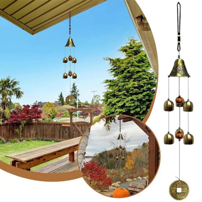 Auspicious Copper Alloy Dragon Wind Chimes Elegant Metal Wind Chime for Home Balcony Door Decoration Perfect Hanging Gift