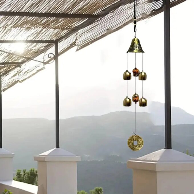 Auspicious Copper Alloy Dragon Wind Chimes Elegant Metal Wind Chime for Home Balcony Door Decoration Perfect Hanging Gift - Image 3