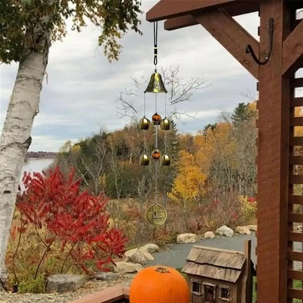 Auspicious Copper Alloy Dragon Wind Chimes Elegant Metal Wind Chime for Home Balcony Door Decoration Perfect Hanging Gift