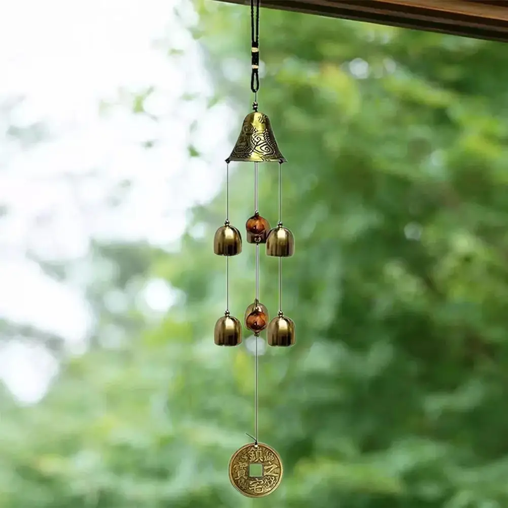 Auspicious Copper Alloy Dragon Wind Chimes Elegant Metal Wind Chime for Home Balcony Door Decoration Perfect Hanging Gift