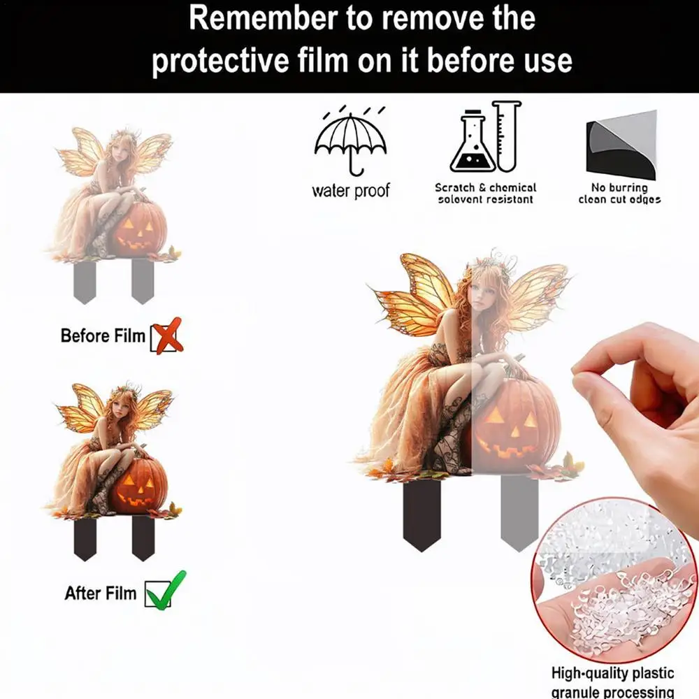 Miniature Fairy Flower Pot Decoration Acrylic Decorative Ground Plug Outdoor Garden Lawn Waterproof Statue Signs