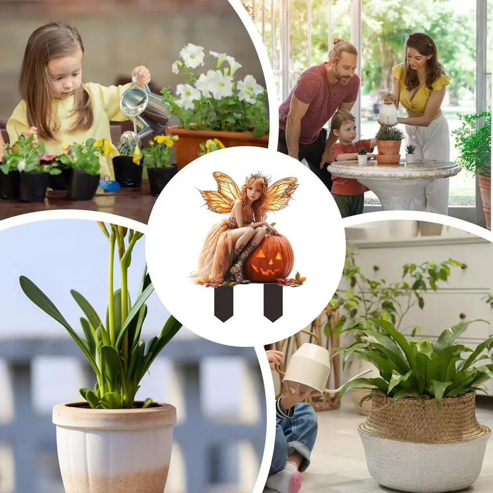 Miniature Fairy Flower Pot Decoration Acrylic Decorative Ground Plug Outdoor Garden Lawn Waterproof Statue Signs