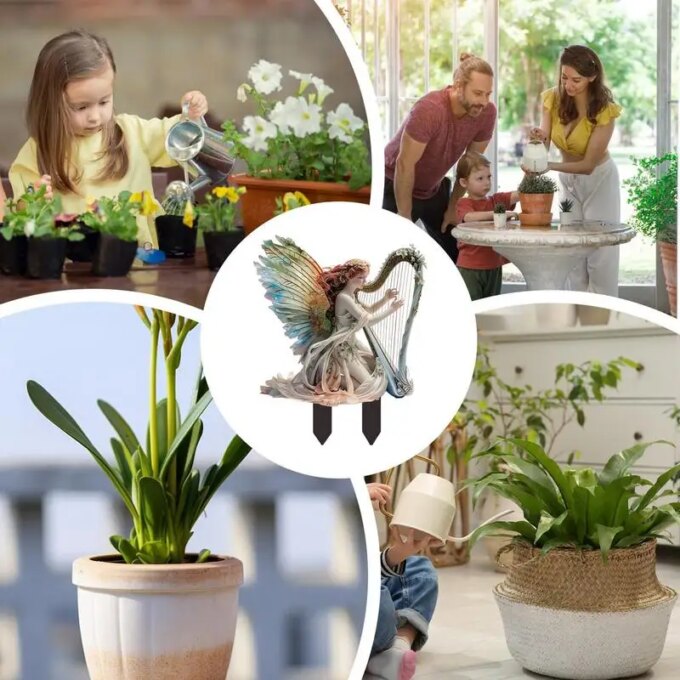 Miniature Fairy Flower Pot Decoration Acrylic Decorative Ground Plug Outdoor Garden Lawn Waterproof Statue Signs - Image 6