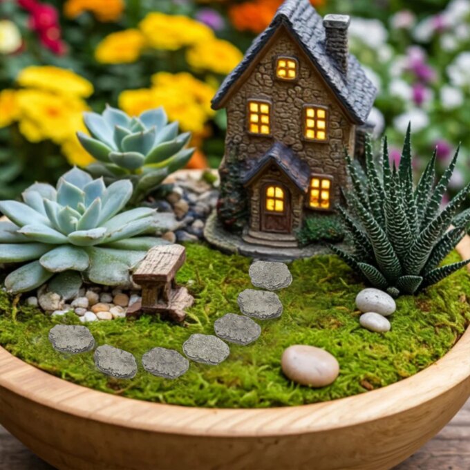 20pcs Miniature Resin Footstone Statue Fairy Garden Landscape Ornaments Bonsai Accessories For Garden Yard Patio Outdoor Decor - Image 2