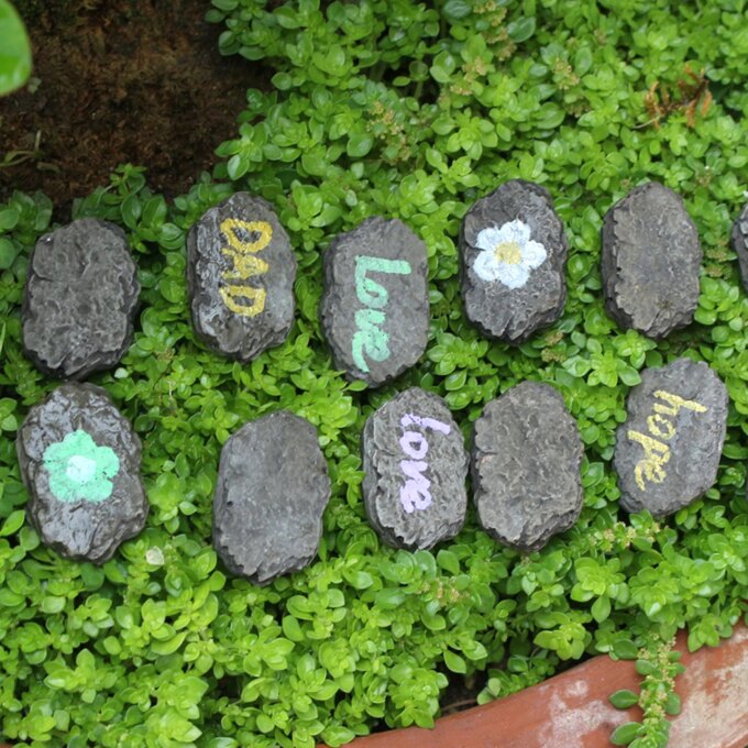 20pcs Miniature Resin Footstone Statue Fairy Garden Landscape Ornaments Bonsai Accessories For Garden Yard Patio Outdoor Decor