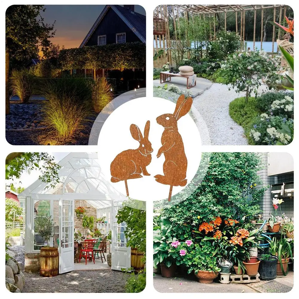 Bunny Yard Stakes Easter Bunny Garden Stakes Spring Decor Yard Signs 2X Iron Indoor Outdoor Decor Easter Decorations for Outside Bunny Yard Stakes Easter Bunny Garden Stakes Spring Decor Yard Signs 2X Iron Indoor Outdoor Decor Easter Decorations for Outside