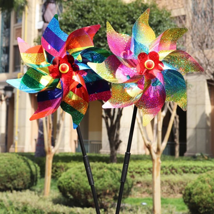 5/10PCS Windmill Bird Repellent Decoration Bird-Scaring Wind Spinner Children Kids Easy Installation Garden Orchard Protection - Image 5