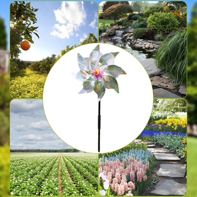 5/10PCS Windmill Bird Repellent Decoration Bird-Scaring Wind Spinner Children Kids Easy Installation Garden Orchard Protection - Image 3