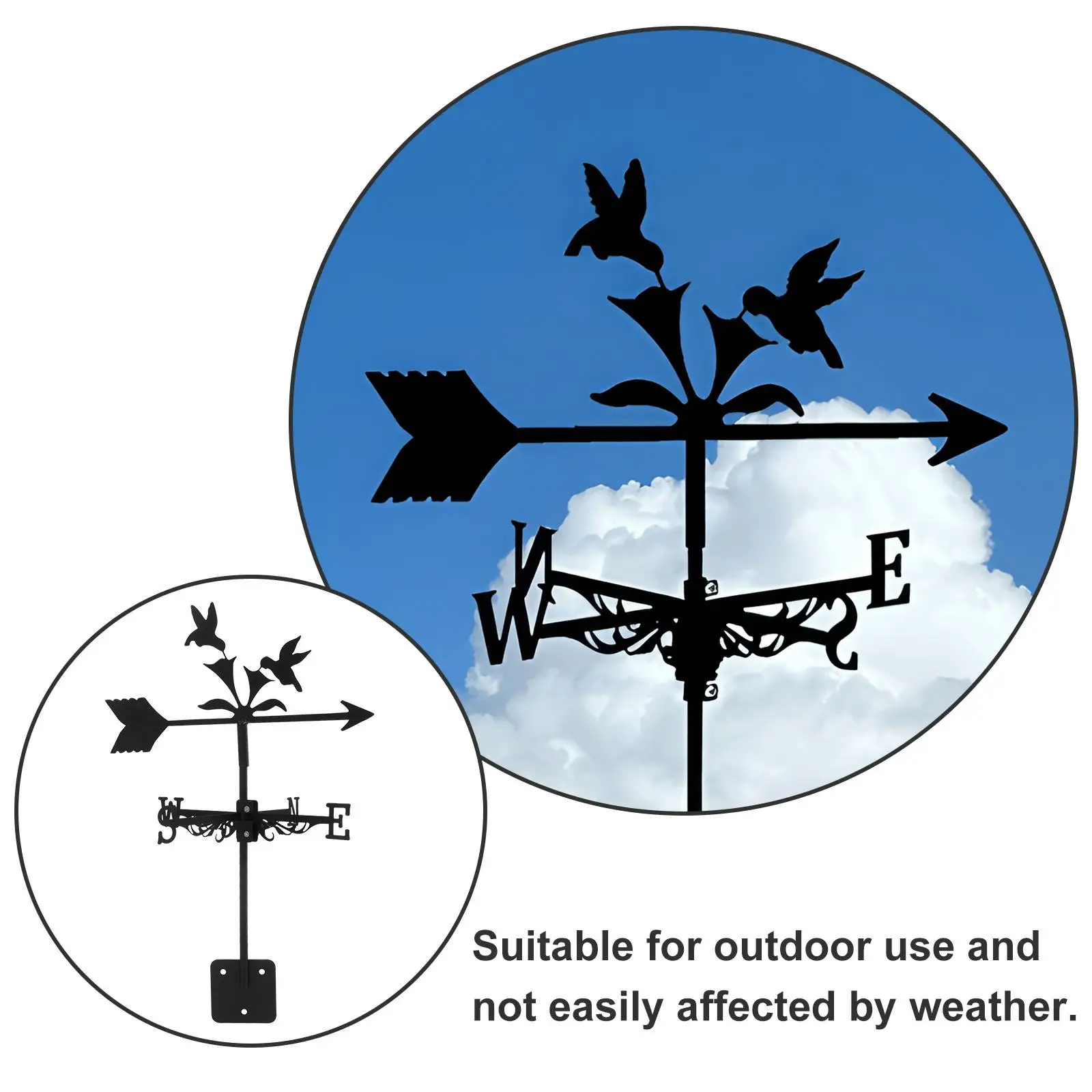 Iron Weather Vane Durable Wind Direction Indicator for Garden Yard Outdoor Metal Stake DIY Wind Vane Garden Decor Shed Ornament Iron Weather Vane Durable Wind Direction Indicator for Garden Yard Outdoor Metal Stake DIY Wind Vane Garden Decor Shed Ornament