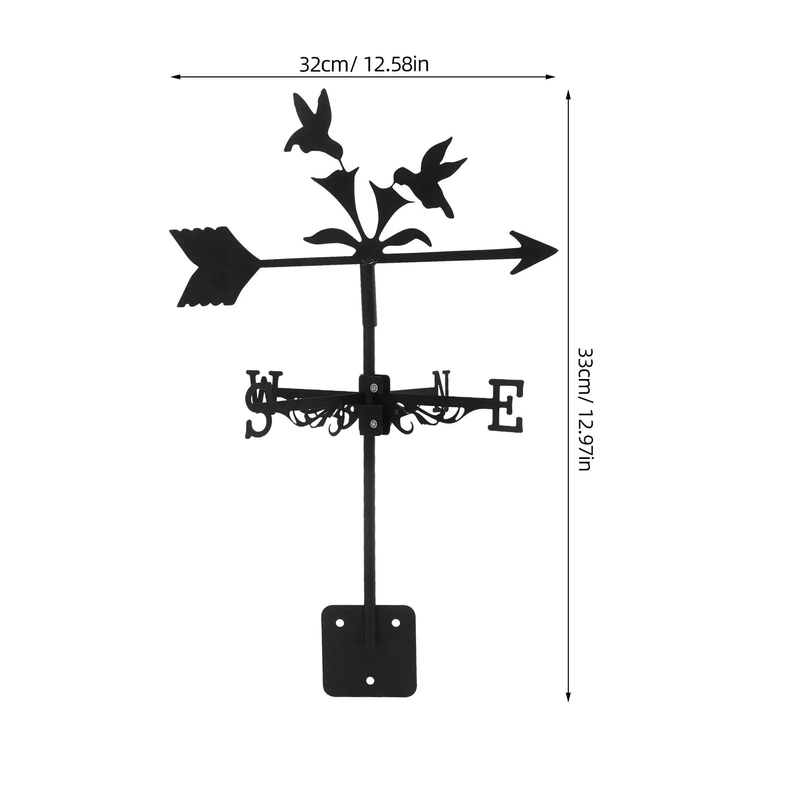 Iron Weather Vane Durable Wind Direction Indicator for Garden Yard Outdoor Metal Stake DIY Wind Vane Garden Decor Shed Ornament Iron Weather Vane Durable Wind Direction Indicator for Garden Yard Outdoor Metal Stake DIY Wind Vane Garden Decor Shed Ornament