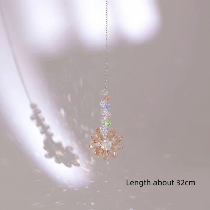 6 Color Glass Crystal Pendant Rainbow Maker Indoor Window Sunflower Sun Catcher Ornament Christmas Gift Yard Garden Decorations - Image 6