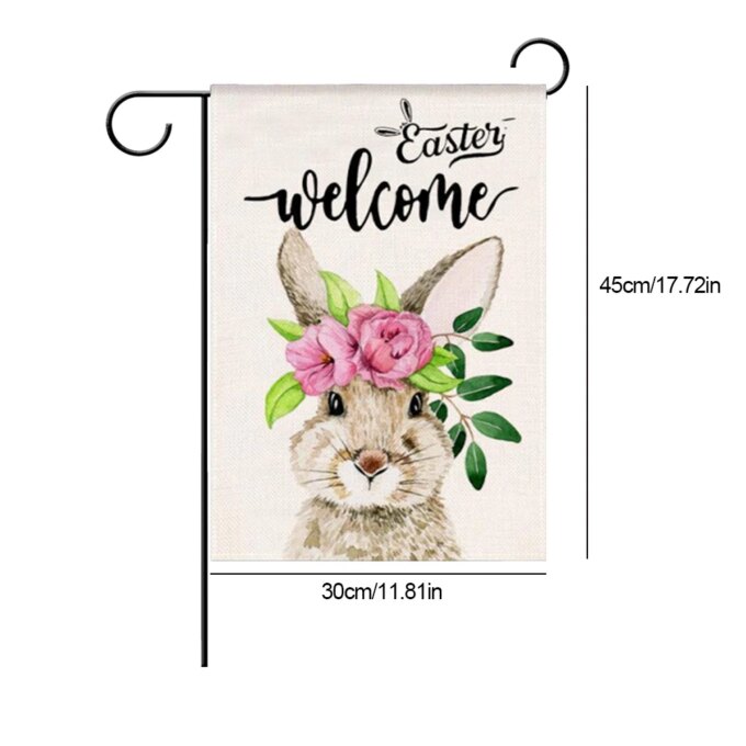 Easter Garden Flag Linen Vertical Garden Flag Dual-Sided Welcome Banner Cute Garden Flag for Outdoor Decor - Image 6