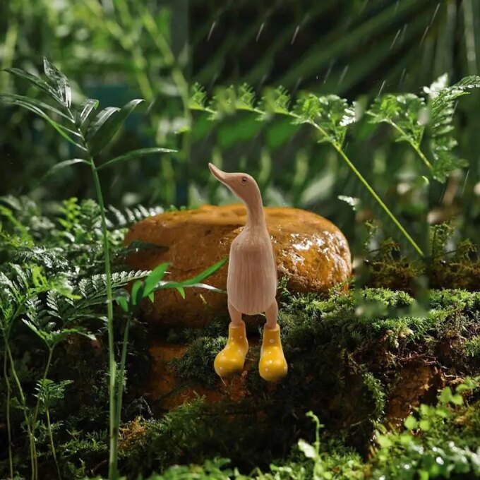 Duck Sculpture With Rain Boots | Spotted Wellies Boots Resin Duck Figurine | Duck Statue With Boots Garden Decor For Party Yard - Image 4
