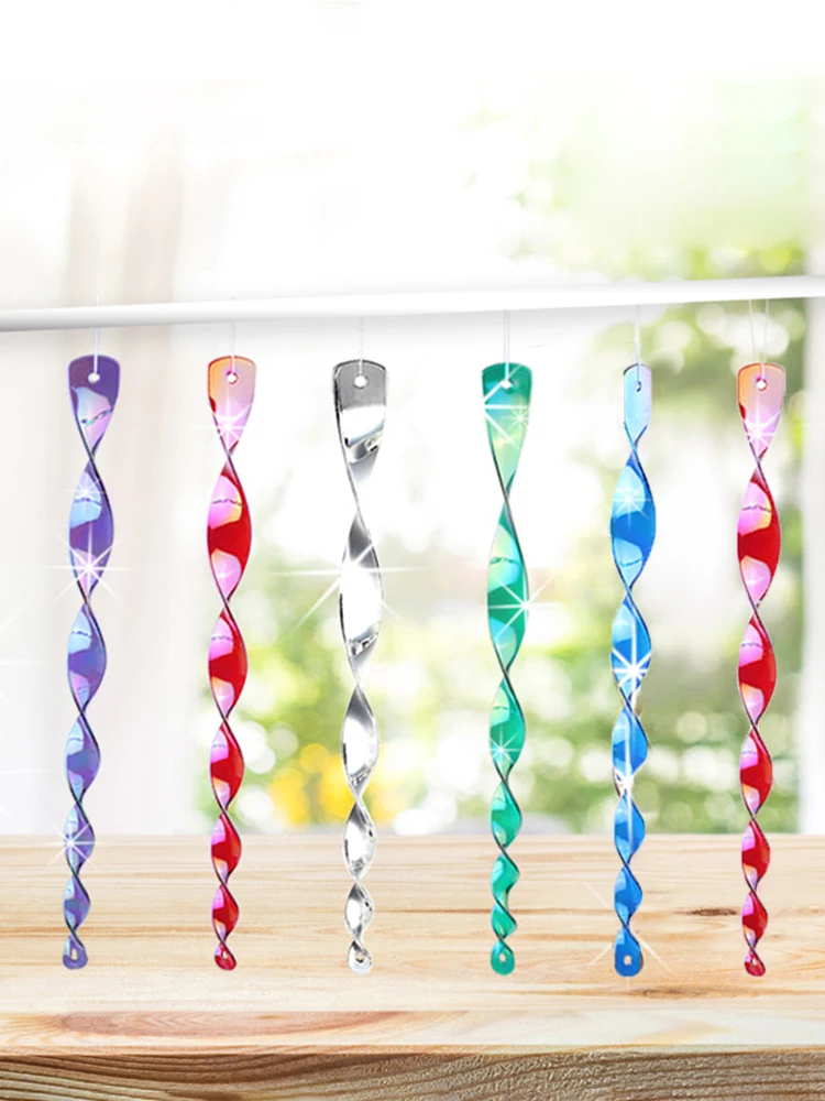 Reflective Bird Deterrent Stick Hanging Bird Repelling Stick Plastic Bird Repelling Wind Chimes Convenient for Garden Decoration