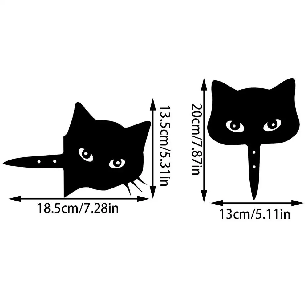 Cat Yard Stakes Outdoor Metal Decorative Cat Statues Landscape Decor Ornaments Kitten Outdoor Hollow Figurine For Lawn Pool