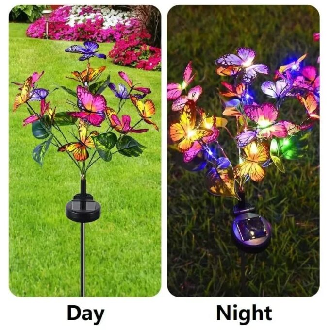 LED Solar Garden Lights Outdoor Solar Butterfly Flower Tree Lights Waterproof for Outdoor Garden Path Atmosphere Roof Decoration - Image 4