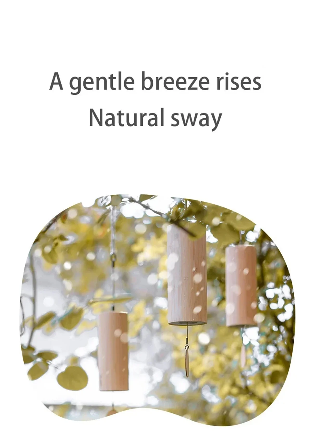 Bamboo Wind Chimes Set Wind Windchimes 8 Tone Rods Windchimes for Outdoor Garden Patio Home Decoration Meditation Relaxation