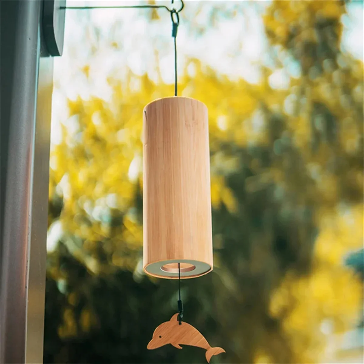 Bamboo Wind Chimes Set Wind Windchimes 8 Tone Rods Windchimes for Outdoor Garden Patio Home Decoration Meditation Relaxation