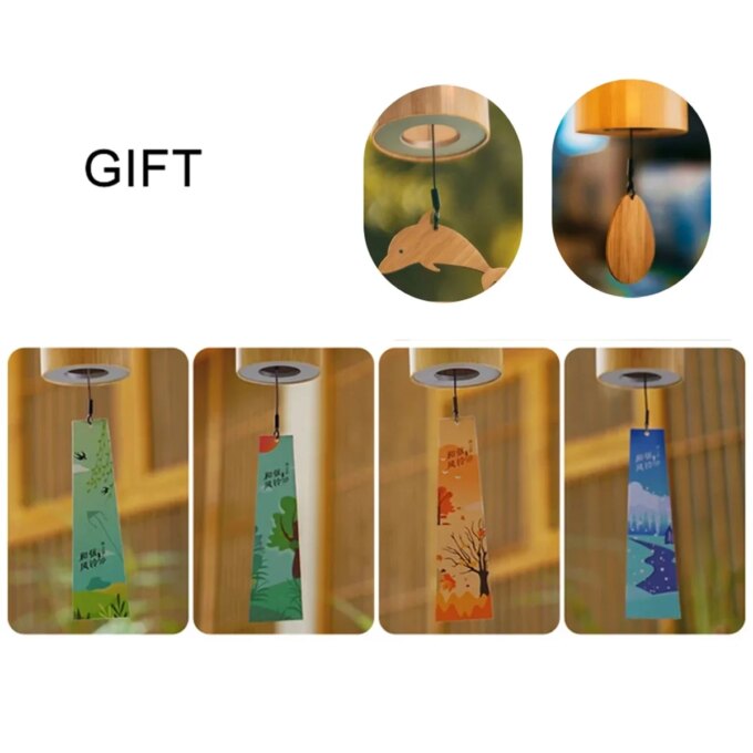 Bamboo Wind Chimes Set Wind Windchimes 8 Tone Rods Windchimes for Outdoor Garden Patio Home Decoration Meditation Relaxation - Image 5