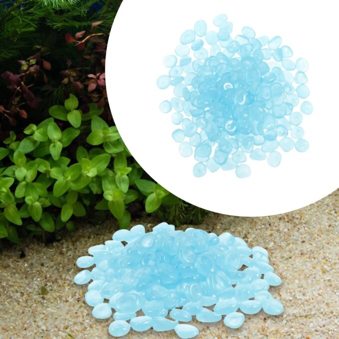 300 Pcs Luminous Stone Decoration Rocks Aquarium Glow Stones Garden Glass Bead Polished Polystyrene Resin for Fish Tank - Image 6