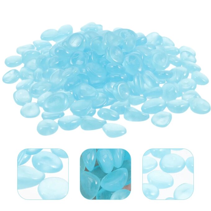 300 Pcs Luminous Stone Decoration Rocks Aquarium Glow Stones Garden Glass Bead Polished Polystyrene Resin for Fish Tank - Image 5