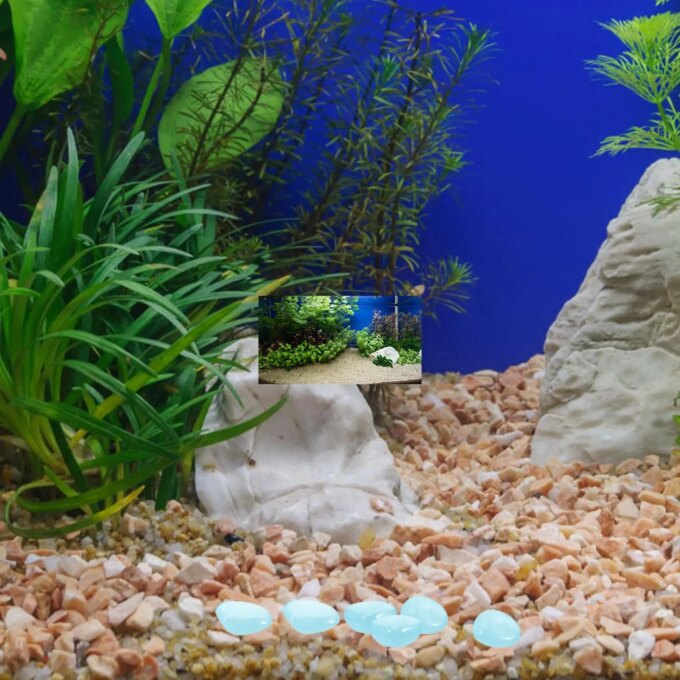 300 Pcs Luminous Stone Decoration Rocks Aquarium Glow Stones Garden Glass Bead Polished Polystyrene Resin for Fish Tank - Image 4