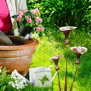 Calla Lily Garden Stake with Bells | Bronze Outdoor Lillies Flower Decorations Calla Lily Garden Stake with Bells | Bronze Outdoor Lillies Flower Decorations