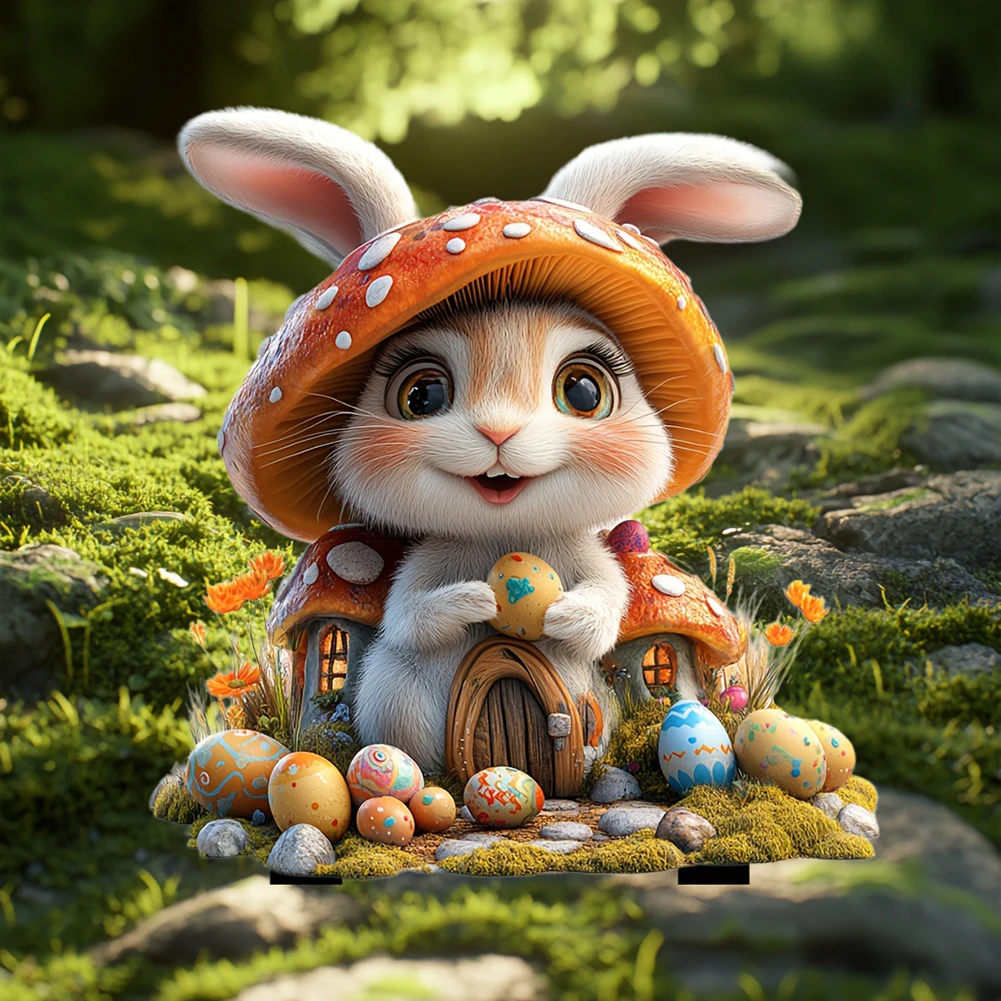 Easter Bunny Garden Stake Waterproof Cartoon Bunny Eggs Stake Courtyard Statue Ornaments for Outdoor Decoration Supplies Easter Bunny Garden Stake Waterproof Cartoon Bunny Eggs Stake Courtyard Statue Ornaments for Outdoor Decoration Supplies