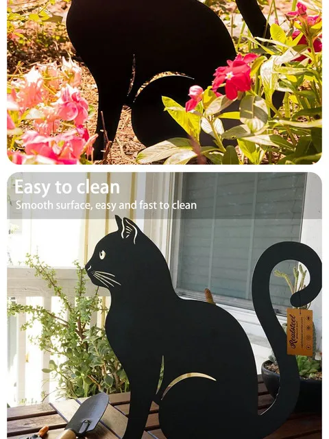 Cat Ground Stake Ornament Ground Plug Outdoor Garden Balcony Art Decoration Metal Crafts