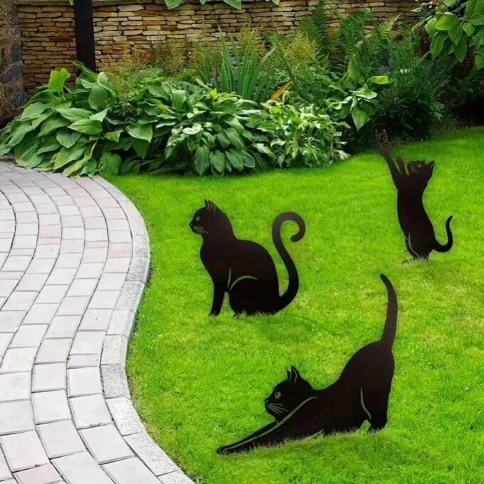 Cat Ground Stake Ornament Ground Plug Outdoor Garden Balcony Art Decoration Metal Crafts - Image 6