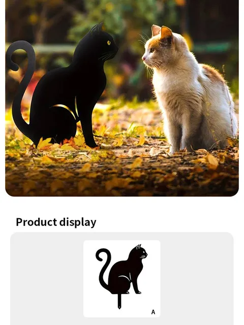 Cat Ground Stake Ornament Ground Plug Outdoor Garden Balcony Art Decoration Metal Crafts