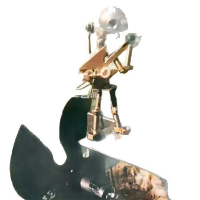 Windmill In The Shape Of A Golden Rock Band, Gardening Decoration Supplies,Metal Guitar Windmill That Can Rotate With Wind Power - Image 5